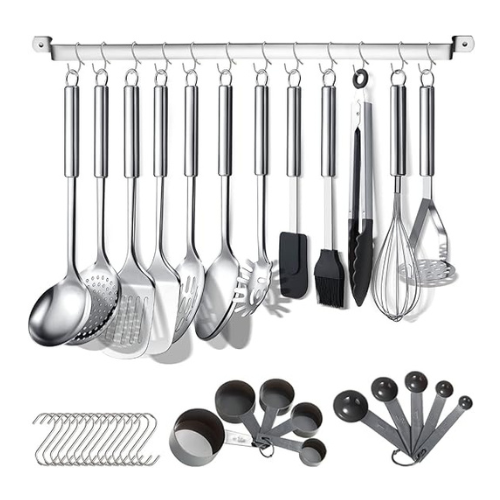 Kitchen Utensils Set 38 Pieces, Stainless Steel Cooking Utensils Set