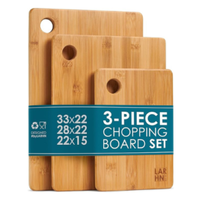 Extra-Thick Wooden Chopping Boards - 3 Piece Bamboo Chopping Board